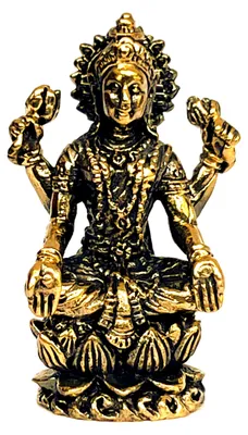 Produktbild von Lakshmi Statuette aus Messing, sitzend, 3 cm hoch
