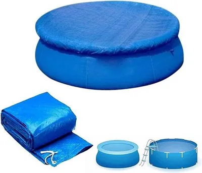 Produktbild von Rundschwimmbadabdeckung, Abdeckungen für runde Schwimmbecken, Easy Set, staubdicht, Schwimmbadschutz, Schwimmbadabdeckplane für aufstellbare Pools (183 cm)