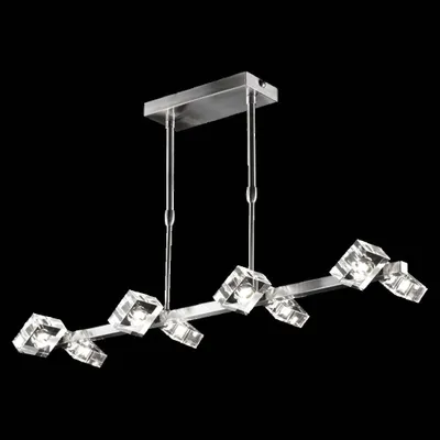 Productafbeelding van INUA 8xG9/40W, satijnnikkel: L: 850, B: 200, H: 700, fitting G9, dimbaar
