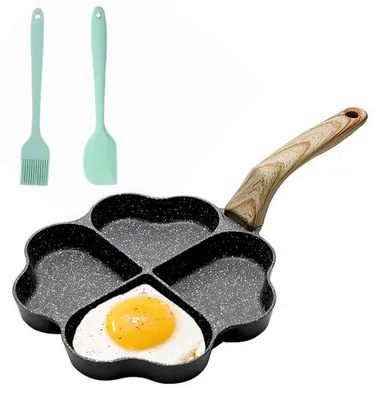 Herzförmige 4-Fach Eierpfanne, Antihaft, 27 cm, Aluminium