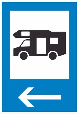 Produktbild von Campingplatz Wohnmobil Schild mit Pfeil links A6 (105x148mm)