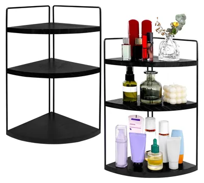 Produktbild von Elzusha – Badezimmer-Organizer-Set, 3-stöckig, in Schwarz