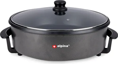 Produktbild von alpina Bratpfanne XXL Ø 42CM Multifunktionale Pfanne 1500W - Antihaft Pfanne - Pfanne Beschichtet - Elektrischer Brat- & Universalpfanne - mit Einstellbarem Thermostat - Metall - Schwarz