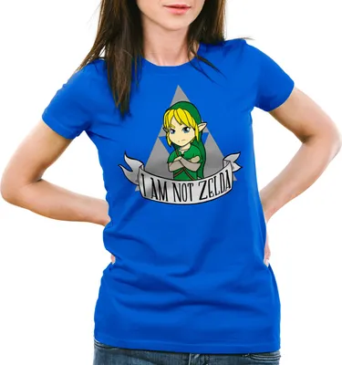 Produktbild von style3 I am not Zelda Damen T-Shirt link hyrule gamer, Farbe:Blau, Größe:XS