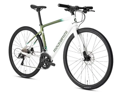Produktbild von ROCKBROS RND 700C Fahrrad 20 Gang(2*10) mit Kohlefaser Rahmen Hydraulische für Herren Damen Weiß grün L(700C*540)