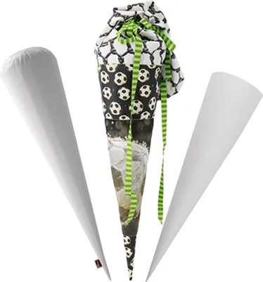 Produktbild von Schultüten-Set Fußball (inkl. Schultütenkissen+Papprohling 70cm)