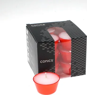 Produktbild von 12 bunte Teelichter konisch Ø46mm 7h Brenndauer Partylights Windlicht Sommer, Farbe:orange