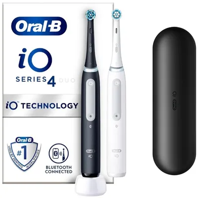 Produktbild von Braun Oral-B iO Series 4N (IOG4D.2J6.2K) 2er Set Elektr. Zahnbürste schwarz u. weiß