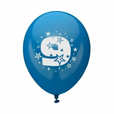 Produktbild von Papstar Zahlenluftballons Ø 25 cm farbig sortiert "9", 72 Stück