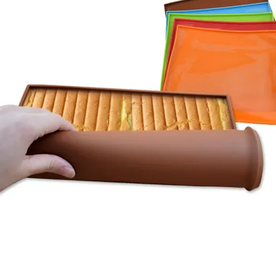 Produktbild von hitzebeständiges Silikonschweizer Rollmatte zufällige Farbe Pizza Keks Backblech Küche Tool-Zufällige Farbe