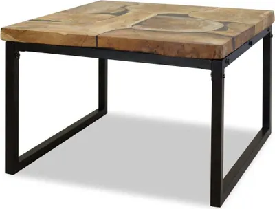 Produktbild von vidaXL Couchtisch Teak Harz 60 x 60 x 40 cm - Couchtisch - Couchtische - Ablagetisch - Ablagetische