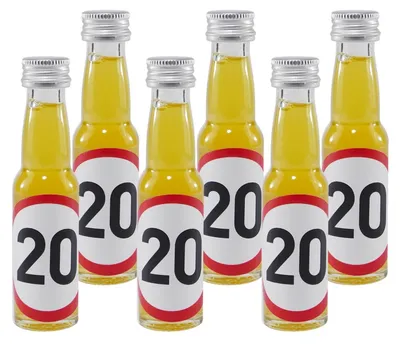 Produktbild von Spaßflasche Maracuja-Likör "20 Jahre" (12 x 0,02L)