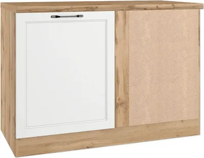 Produktbild von Held Möbel Eckunterschrank Lübeck BxTxH 120 x 60 x 86 cm weiß matt zerlegt 473.2.6330