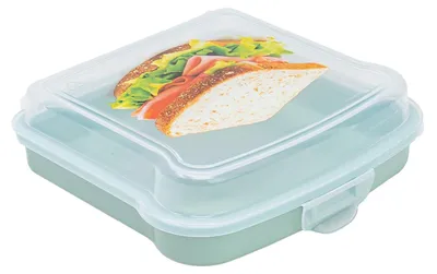 Sandwichtasche 14,8x14,8x4,25 cm, BPA-frei, mikrowellengeeignet, 1 Stück