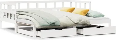 Immagine prodotto di vidaXL Letto da giorno allungabile con cassetti senza materasso Bianco 80x200cm