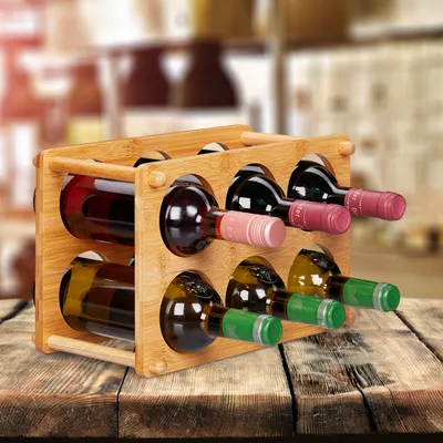 Image de Porte-bouteilles en bambou pour 6 bouteilles, RD8815