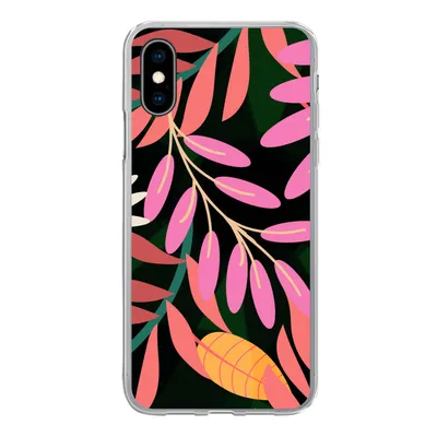 Produktbild von MuchoWow® Handyhülle Schutzhülle Hülle für iPhone X Tropisch - Blumen - Muster Silikon Softcase Handy Hülle - Handyhülle