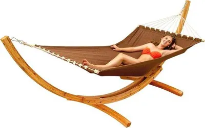 Image de Structure pour hamac XL 325 cm - Banc balancelle en bois pour hamac double