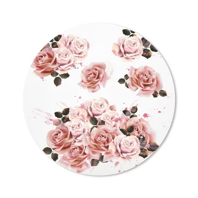 Produktbild von MuchoWow® Mauspad Mousepad Rosen - Rosa - Farbe 20x20 cm - Mousepads - Maus Mat - Pad - Mausunterlage - Schreibtischmatte