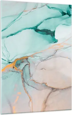 Produktbild von Bilder auf glas - Einteilig - Marmor Abstraktion Türkis - 50x70cm - Glasbilder - Wandbilder - Bilder - zum Aufhängen bereit - Wanddekoration aus Glas - Glas Bilder - Wandbild auf Glas - GPA50x70-4451