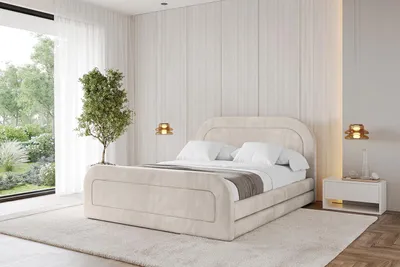 Produktbild von ALTDECOR Polsterbett mit Bettkasten - LERIS-Z 160x200 Beige- Bett mit Matratze H3/H4, Kopfteil und Fußteil, Boxbett, Doppelbett mit Stauraum