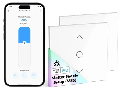 Obrázek produktu pro Časovač pro rolety, hlasové ovládání, kompatibilita se systémem Smart Home, 2 ks s látkou