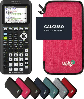 Produktbild von TI-84 Plus CE-T Python Edition inkl. WYNGS Schutztasche Pink - Grafikrechner - Basic Set