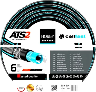 Produktbild von CELLFAST HOBBY ATS2, 50 m, Über Boden, Schwarz, Blau, 30 bar, -20 - 60 °C, 1 Stück(e)
