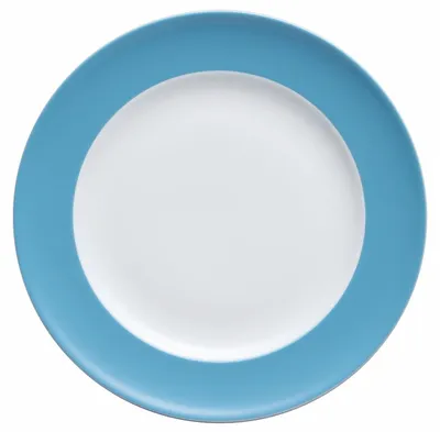 Frühstücksteller 22 cm, Wasserblau, Porzellan, spülmaschinenfest