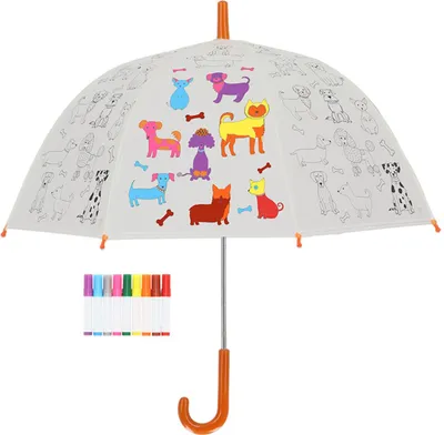 Produktbild von Esschert Design Regenschirm für Kinder mit Hunden PiY zum Ausmalen