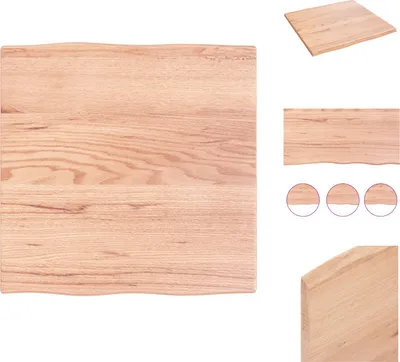 Produktbild von vidaXL Tischplatte 60x60x2 cm Massivholz Eiche Behandelt Baumkante - Tischplatten