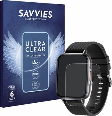 Produktbild von 6x Für Tisoutec Smartwatch 1.7" Schutzfolie Savvies Displayschutz Display Schutz Folie Klar Transparent