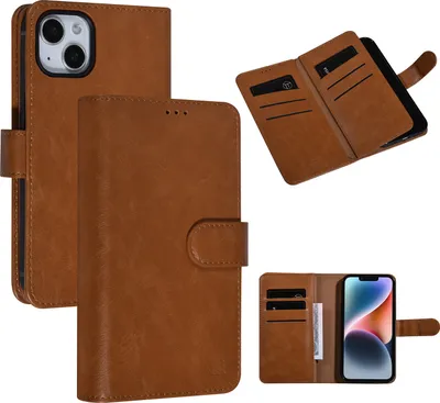 Produktbild von UNIQ Accessory iPhone 14 & 13 Brown Booktype Card holder for 9 cards - Magnetic closure