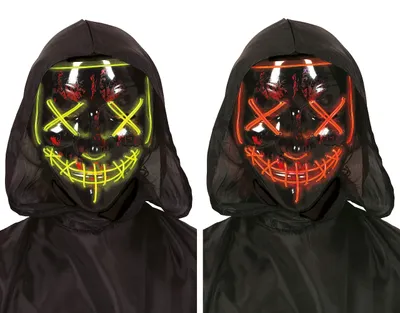 Produktbild von Schwarze Maske mit Licht für Halloween, Karneval, Uni, Einheitsgröße