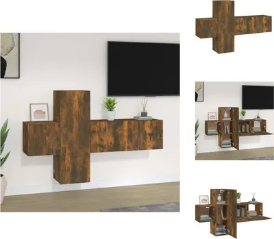 Produktbild von vidaXL 3-tlg. TV-Schrank-Set Räuchereiche Holzwerkstoff -  TV-Möbel