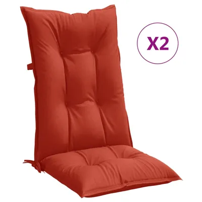 Produktbild von vidaXL Hochlehner-Auflagen 2 Stk. Melange Rot 120x50x7 cm Stoff