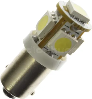 Image de Lampe LED - Ledson - 5-leds - BA9S / T4W - Blanc - 12V