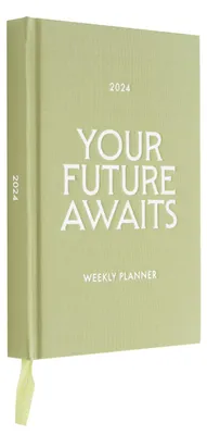 Immagine prodotto di Agenda annuale 2024, pianificatore settimanale, 12 mesi, colore verde, per la casa e l'ufficio