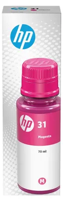 Obrázok produktu pre HP 70 ml purpurová originálna atramentová náplň Ink Bottle 31, Originál, Purpurová, HP, HP Ink Tank 310, HP Ink Tank Wireless 410, HP Smart Tank 350, HP Smart Tank Wireless 450, HP Smart..., 9100 strany, Štandardná výťažnosť