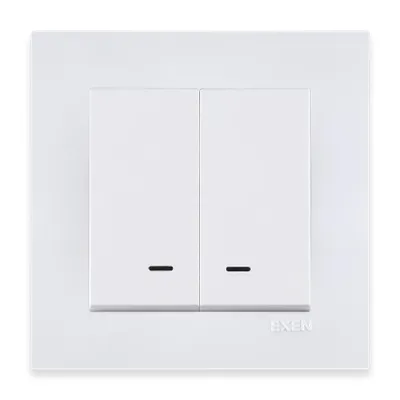 Image de Bougeoir double avec éclairage LED blanc + cadre blanc EXEN