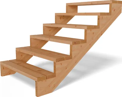 Produktbild von Terrassentreppe aus Lärche Treppe Stufen Wangentreppe Breite Größe: 6-stufig Breite: 95 cm
