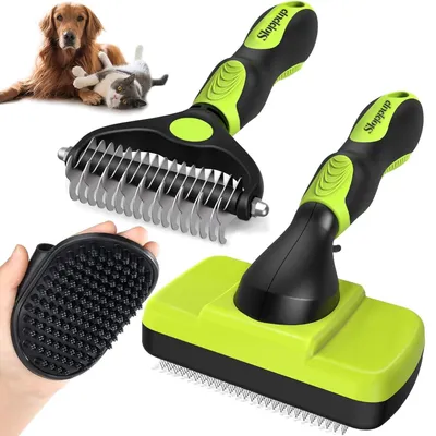 Produktbild von Selbstreinigendes Set mit 3 Bürsten für Katzen und Hunde