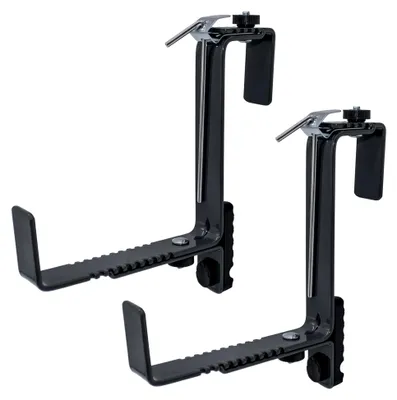 Produktbild von Blumenkastenhalter 2er Set individuell verstellbar - dunkelgrau - Metallhalterung für eckige Balkongeländer von 4-7 cm