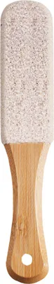 Produktbild von Fußfeile aus Holz, Hornhautentferner, doppelseitiger Fußschleifer, ergonomischer Griff, Fußwäscher, Fußpflege und Fußpeeling, Fußraspel