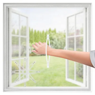Obrázok produktu pre Sieťka proti muchám na okno so zipsom, 100x130 cm, sieťka, ktorú je možné prestrihať