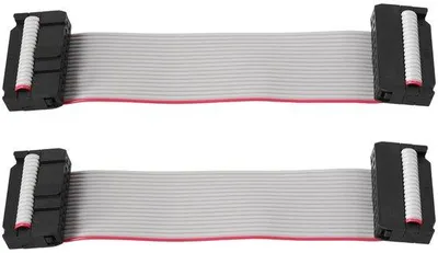 Image de 2 connecteurs mâles 18 broches de 2,54 mm avec câble de 10 cm, noir