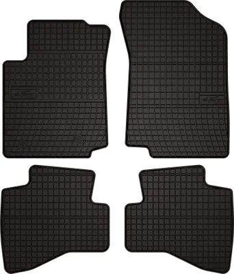 Produktbild von Gummifußmatten passend für Peugeot 108 (Schrägheck, Bj. 2014-2022) –  schwarz, passgenau, mit Befestigungen set 4 Stk. - Gummi-Automatten