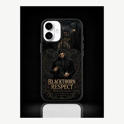Immagine prodotto di Custodia per iPhone 16, cover protettiva per cellulare con motivo "Rispetto per il nero" – LUNØIR ©