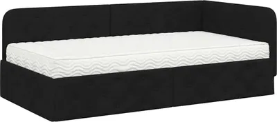 Produktbild von vidaXL Eckbettgestell Schwarz 90 x 200 cm Stoff