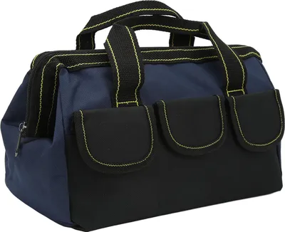 Produktbild von 13in Werkzeugspeicherbeutel Oxford Stoff Multifunktional wasserdichte Weitmundhandtasche für Heimgeschäft Schwarz Blau